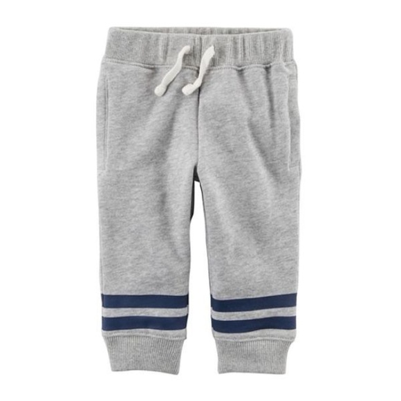 Carter’s Grey Sweats with Navy Stipes - Picture 1 of 1